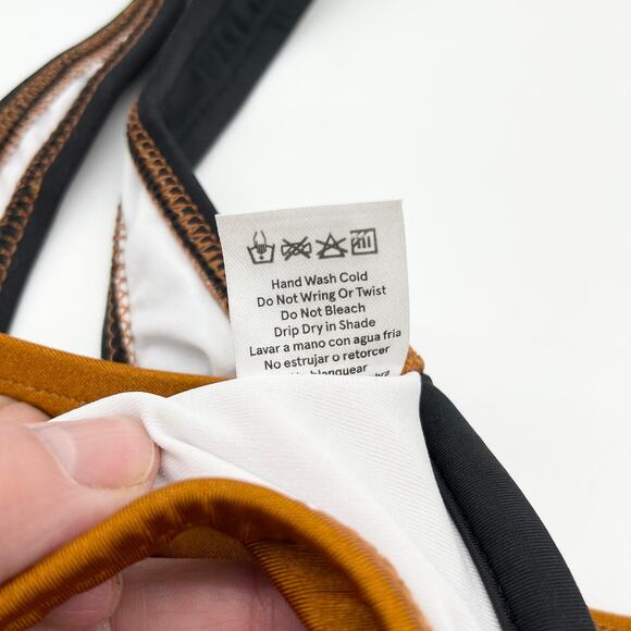 Venus Womens Bikini Top 32C Colorblock Halter Underwire Black Rust Trendy Chic - Picture 7 of 9